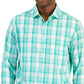 Club Room Men's Regular Fit Plaid Shirt Green Size X-Large