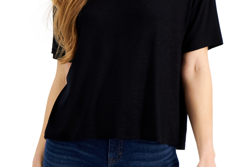 Style & Co Women's Drapey V-Neck T-Shirt Size S