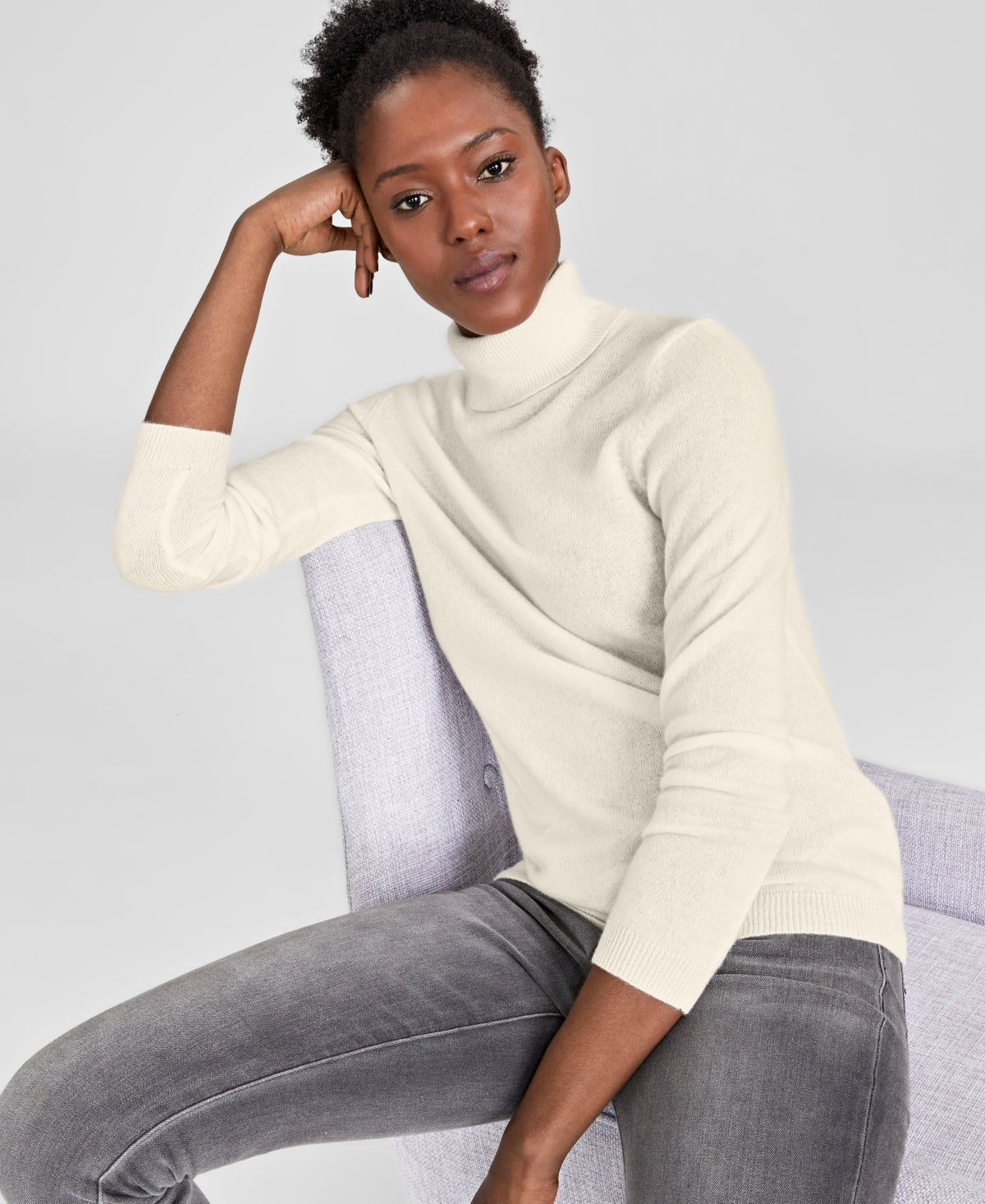 Charter Club Women's Cashmere Turtleneck Sweater Beige Size XX-Large