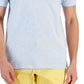 Club Room Men's Marled Stripe Polo Blue Size Large