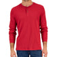 Club Room Men's Thermal Henley Shirt Red Size XX-Large