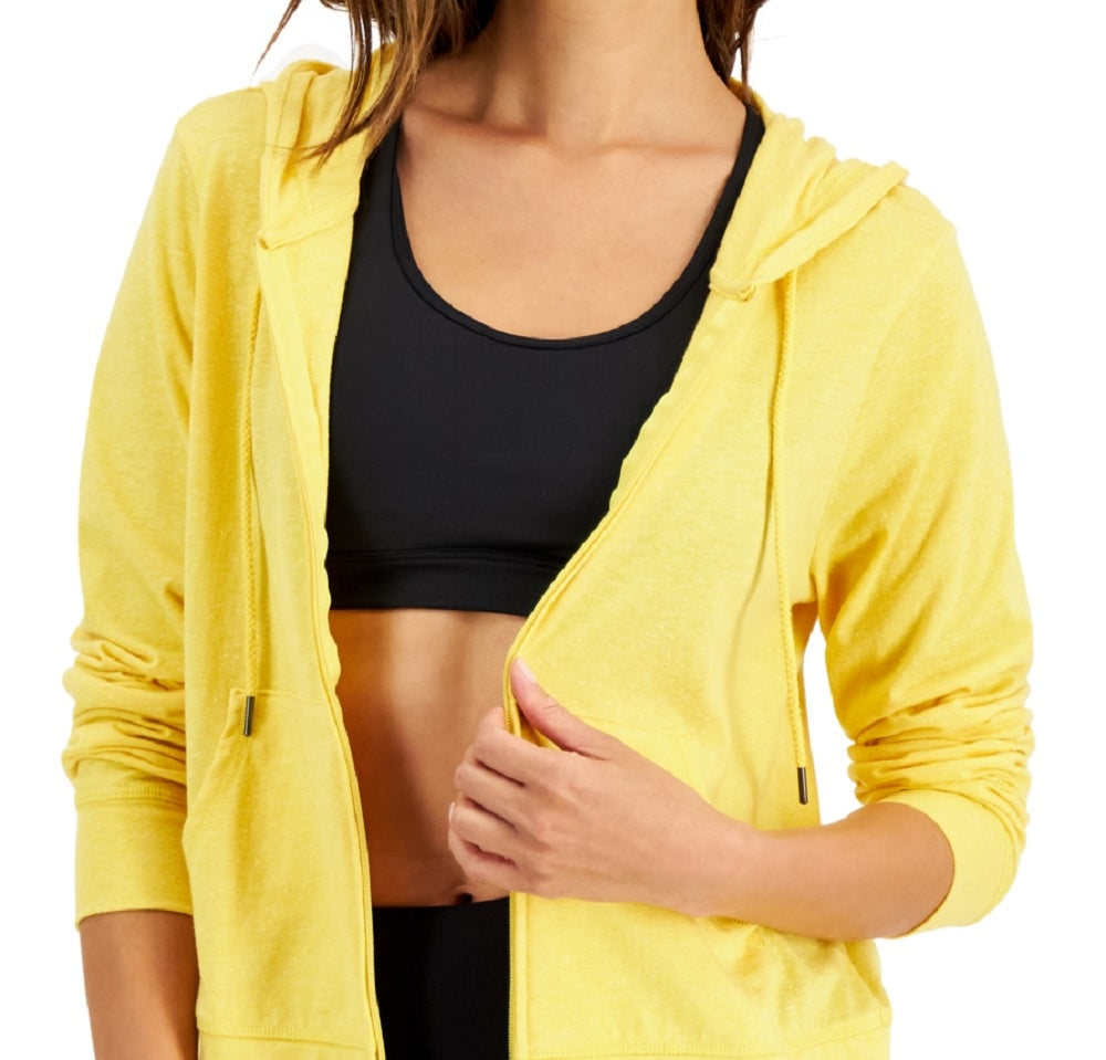 ID Ideology Women's Retro Recycled Full Zip Jacket Yellow