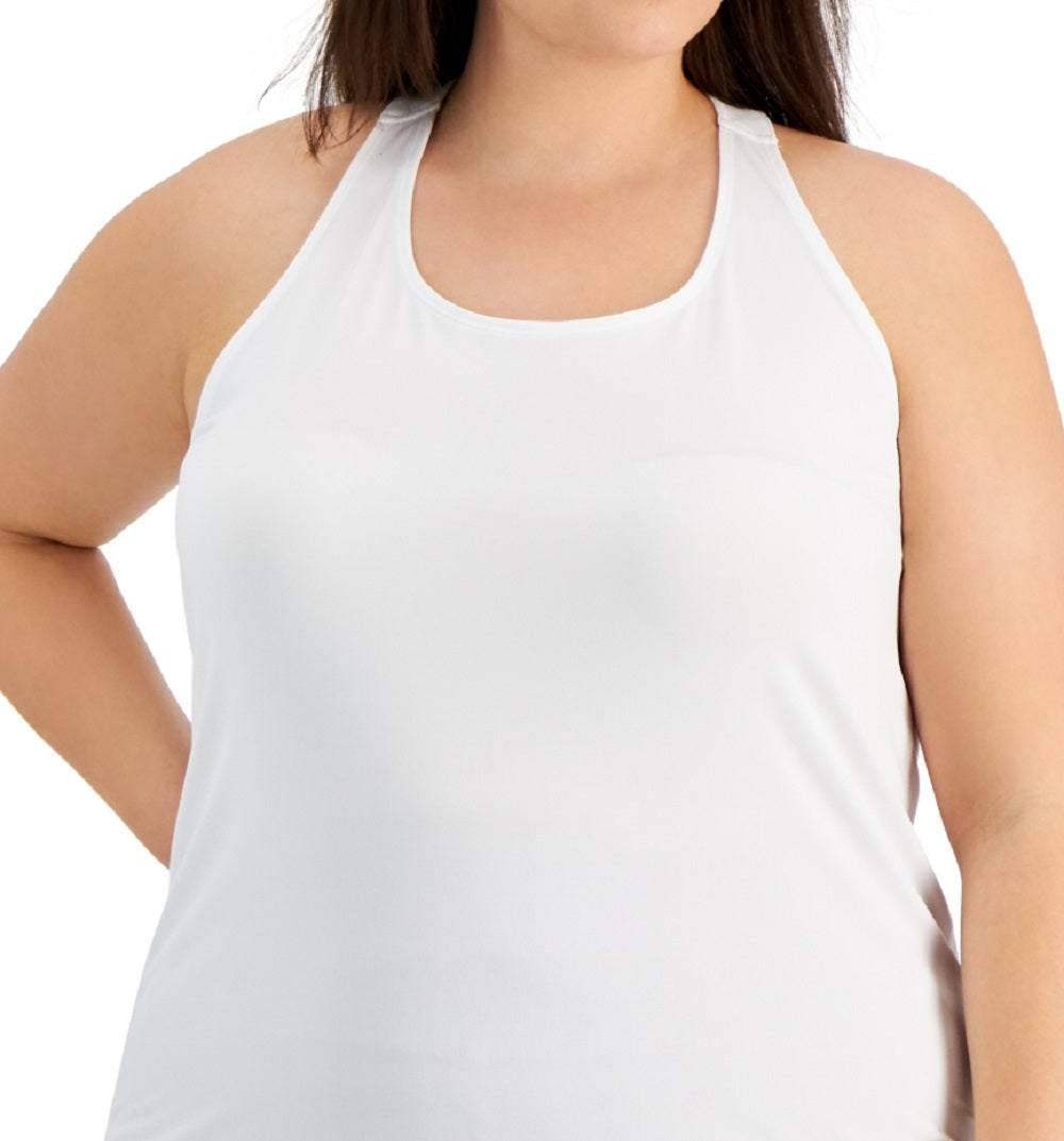 ID Ideology Women's Rainbow T Back Tank Top White Size 1X
