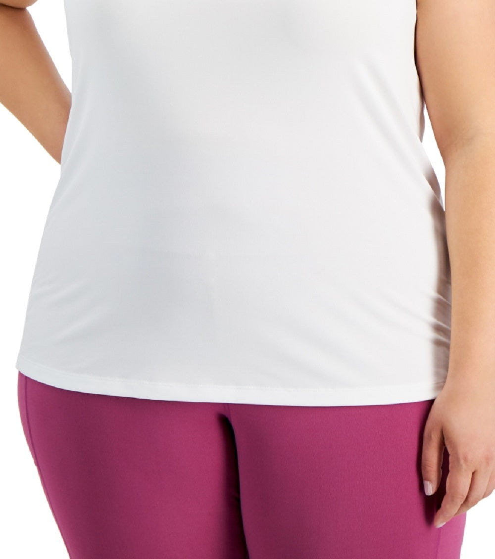ID Ideology Women's Rainbow T Back Tank Top White Size 1X