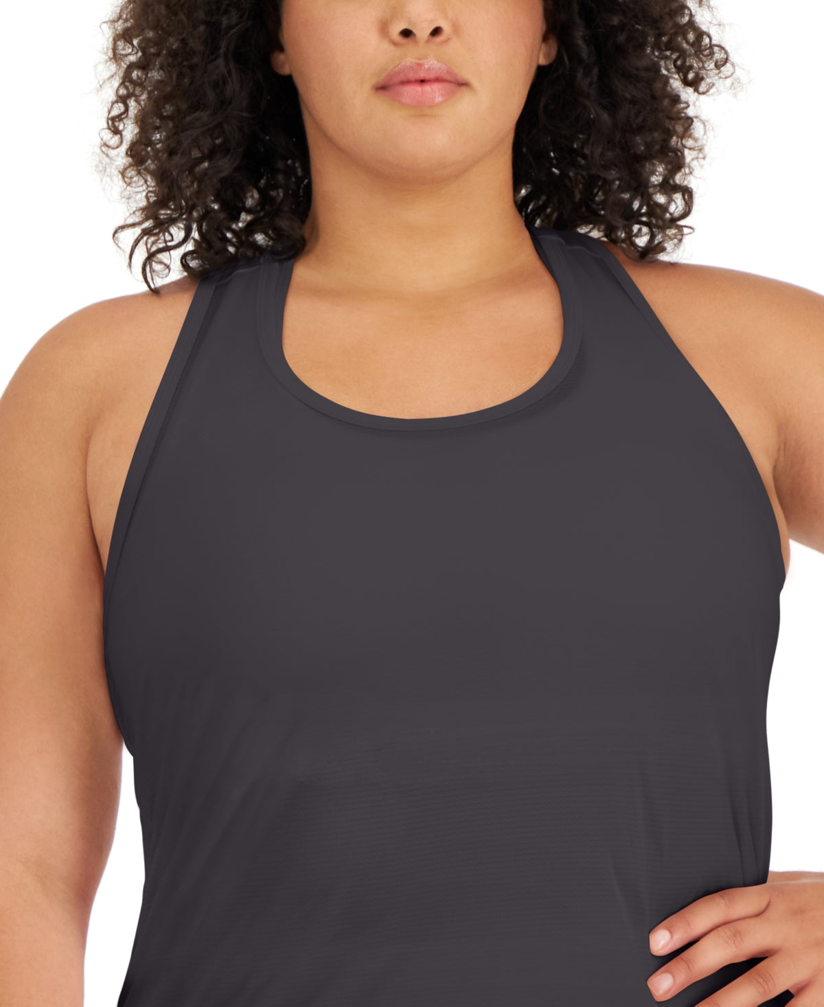 ID Ideology Women's Textured Tank Top Gray Size 3X