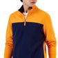 Club Room Men's Colorblocked Quarter Zip Fleece Sweater Orange Size Large