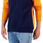 Club Room Men's Colorblocked Quarter Zip Fleece Sweater Orange Size Large