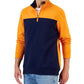 Club Room Men's Colorblocked Quarter Zip Fleece Sweater Orange Size Large