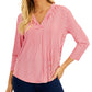 Charter Club Women's V Neck 3/4 Sleeve Top Red Size Petite X-Small