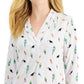 Charter Club Women's Jungle Bird Blouse White Size Petite Small