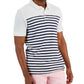 Club Room Men's Slim Reverse Terry Stripe Print Polo T-Shirt White Size X-Large