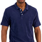 Club Room Men's Reverse Terry Polo Blue Size Small