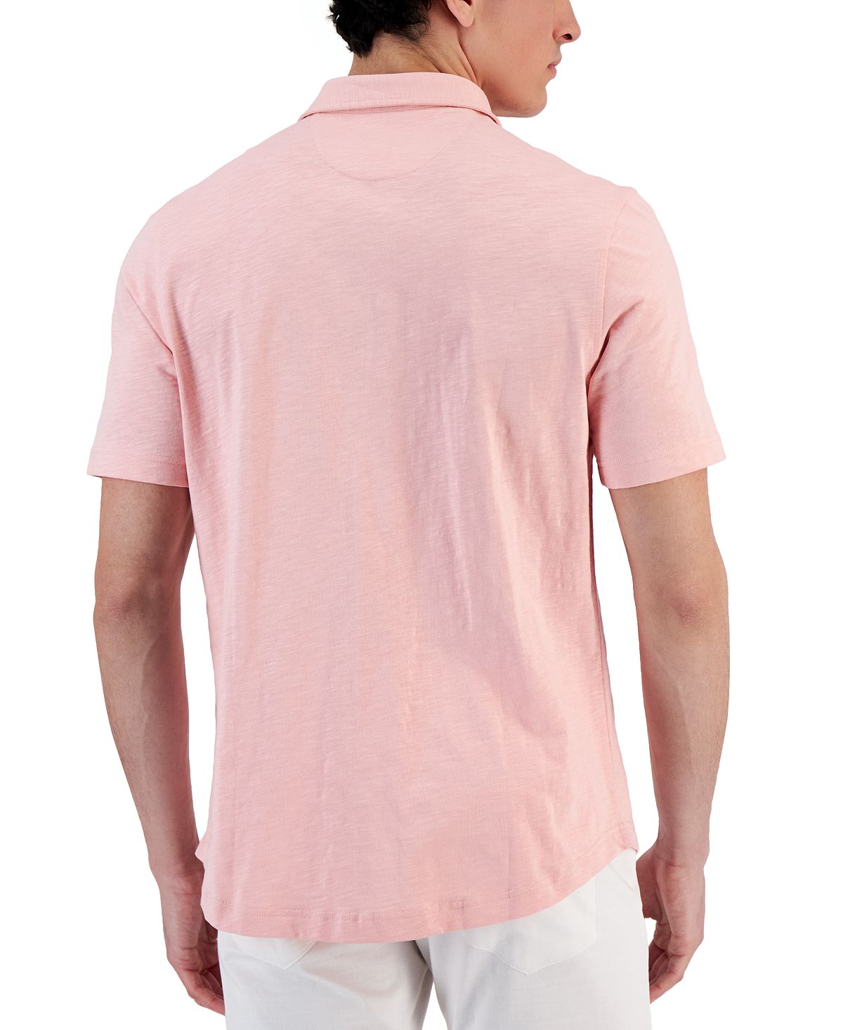 Club Room Men's Regular Fit Textured Knit Shirt Pink Size X-Large
