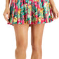 ID Ideology Women's Tropical Printed Pleated Skort Pink