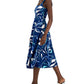 Alfani Women's Printed Midi Tank Dress Blue Size Petite X-Large
