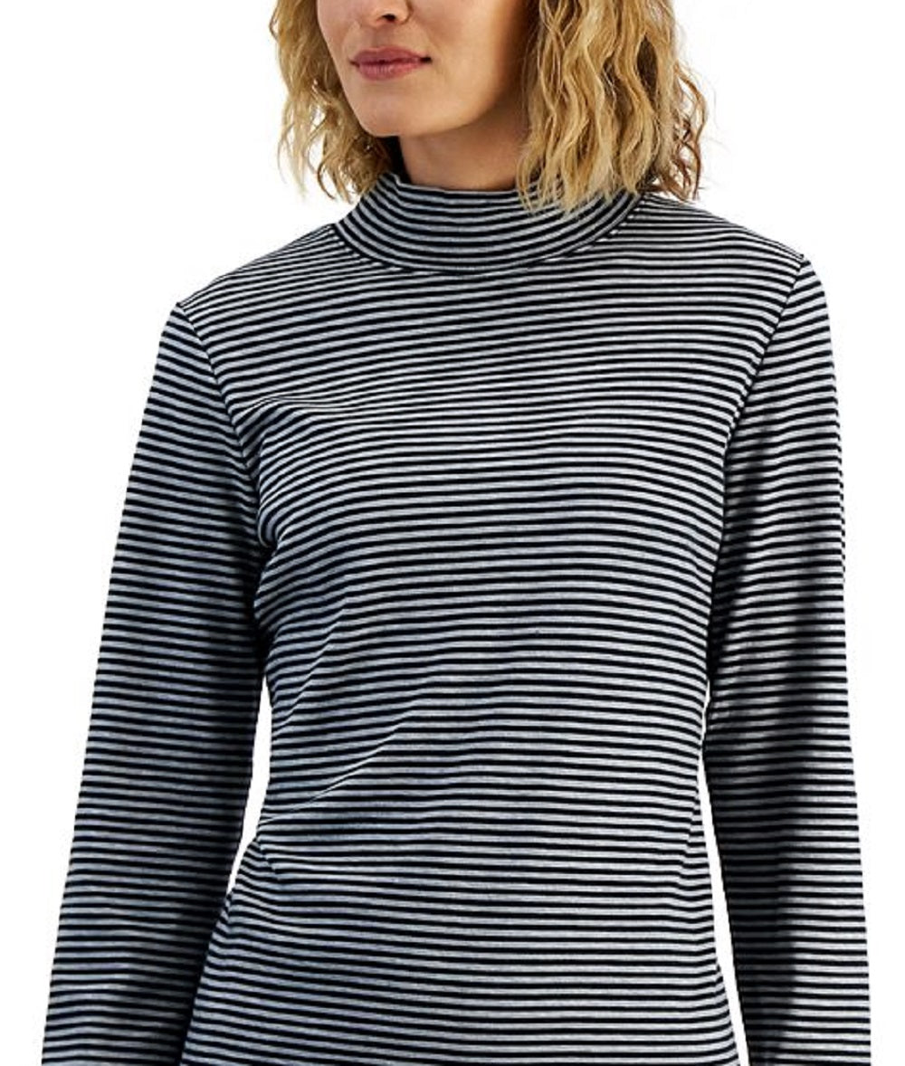 Karen Scott Women's Carmela Mock Neck Top Gray Size X-Small