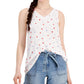 Style & Co Women's Star Print Tank Top Brown Size Large