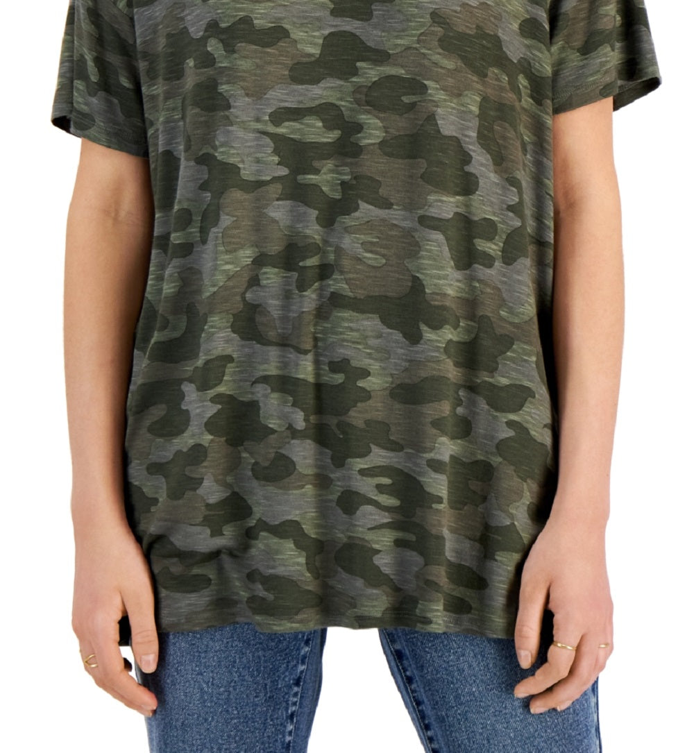 Style & Co Women's Printed T-Shirt Green Size Petite X-Large
