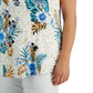 JM Collection Women's Plus Tropical Wilderness Top White Size 0X