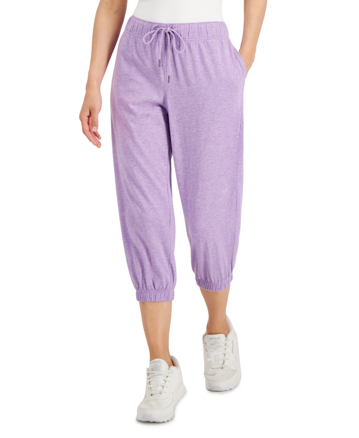 ID Ideology Women's Retro Recycled Capri Pants Purple Size Medium