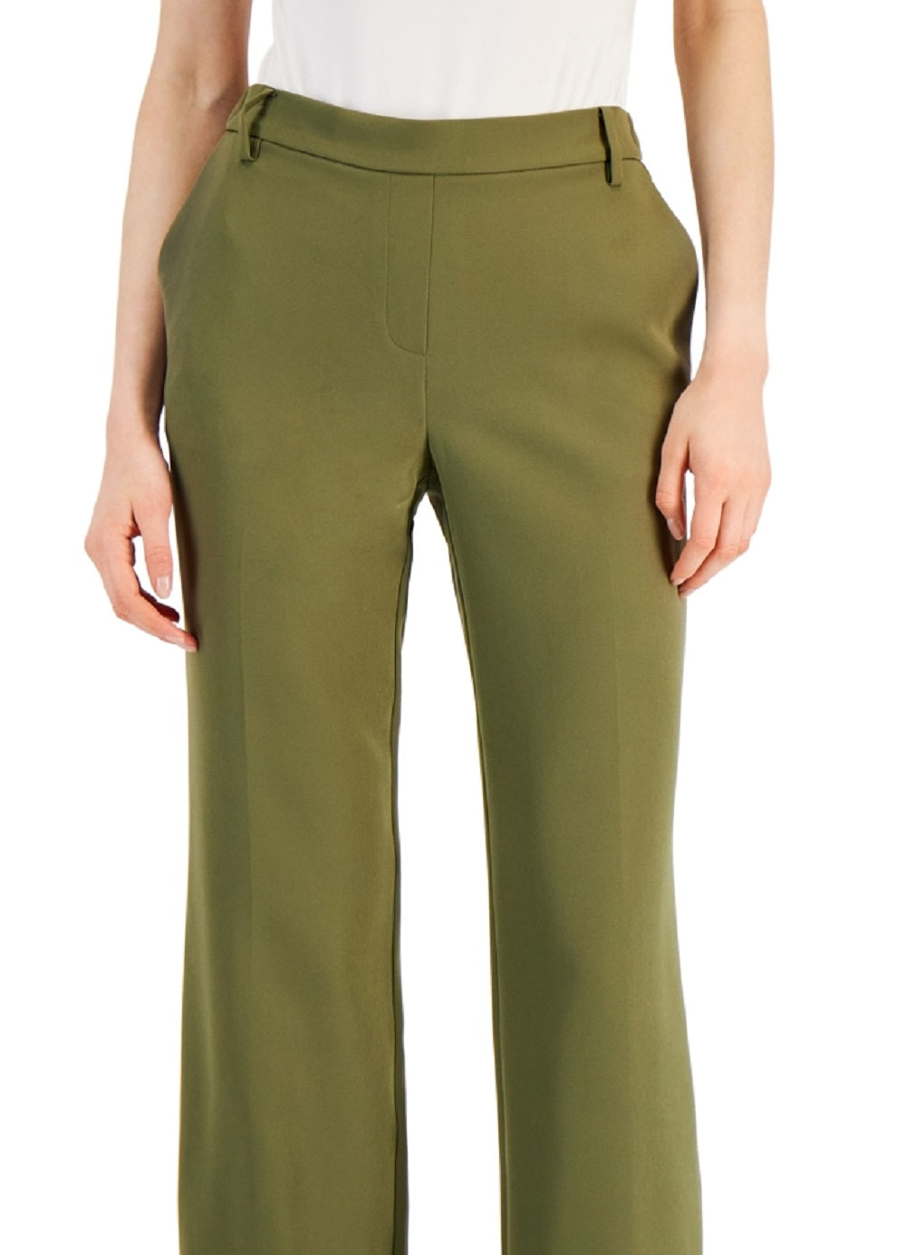 Alfani Women's Pull On Wide Leg Pants Green Size 10