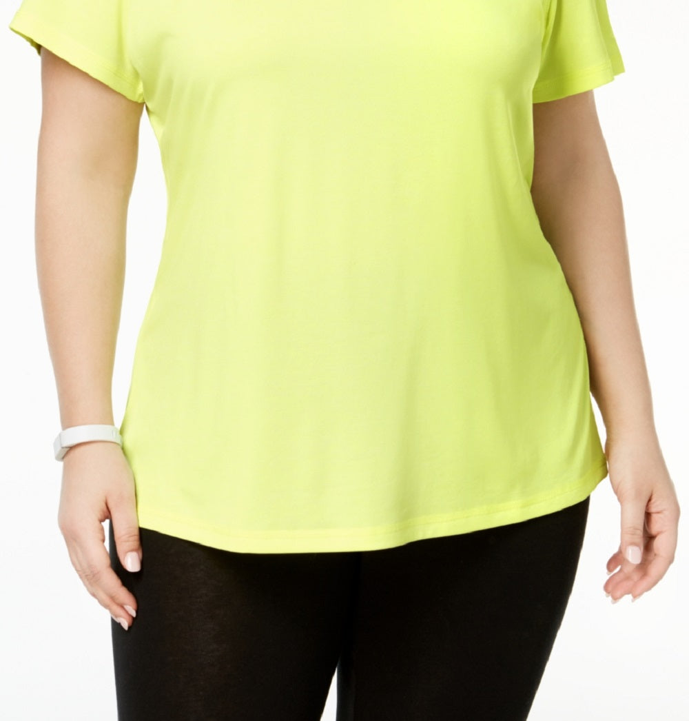 ID Ideology Women's Rapidry V Neck Performance T-Shirt Yellow Size 3X