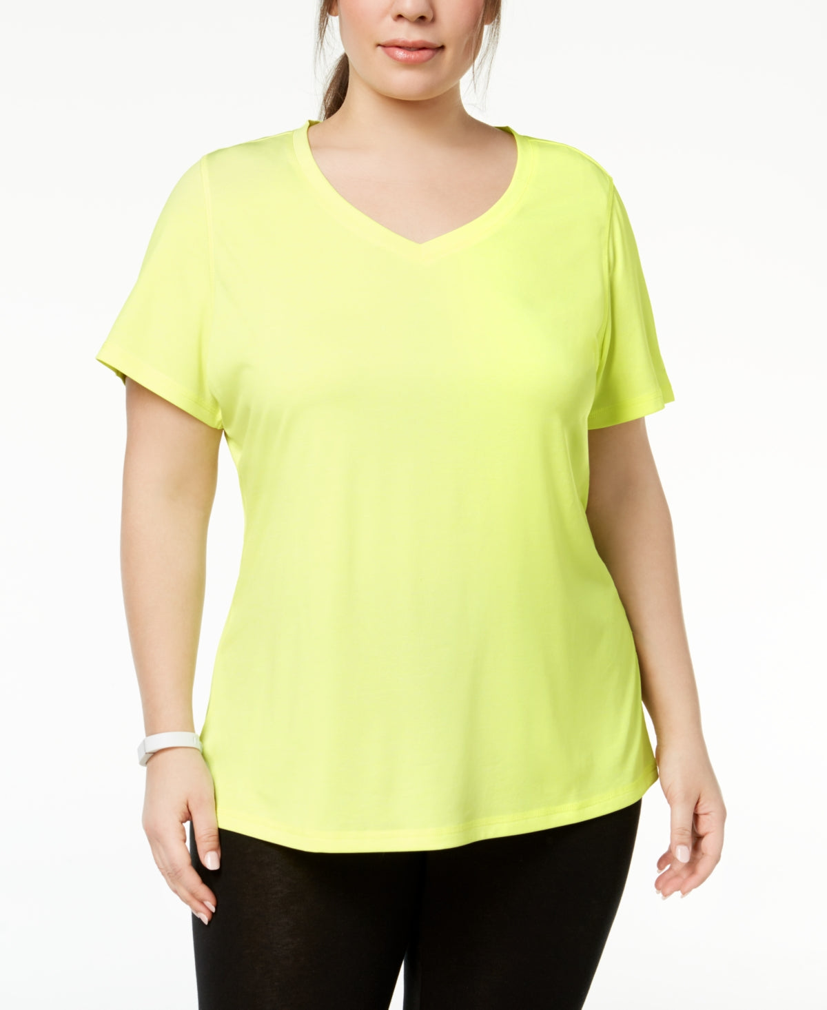 ID Ideology Women's Rapidry V Neck Performance T-Shirt Yellow Size 3X