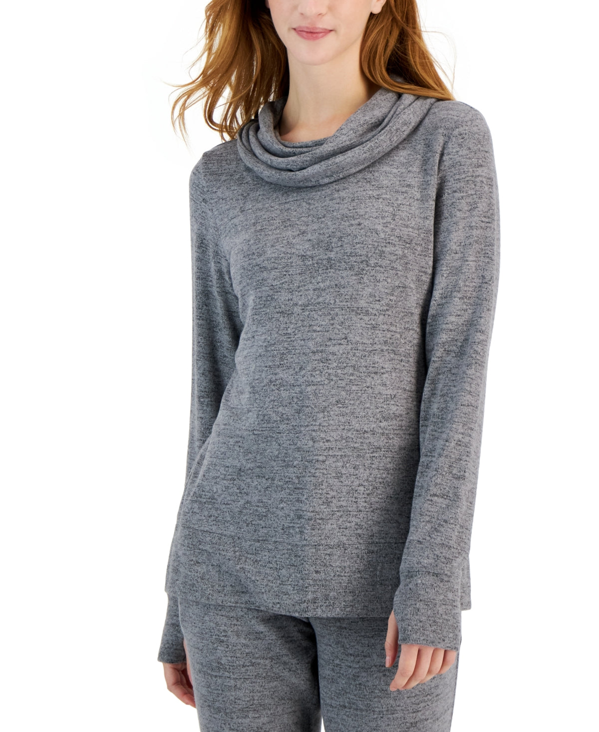 ID Ideology Women's Mushy Knit Cowlneck Top Gray Size X-Large