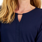 Karen Scott Women's 3/4 Sleeve Crochet Detail Top Blue Size X-Large