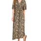 INC International Concepts Women's Zebra Maxi Dress Brown Size XX-Large