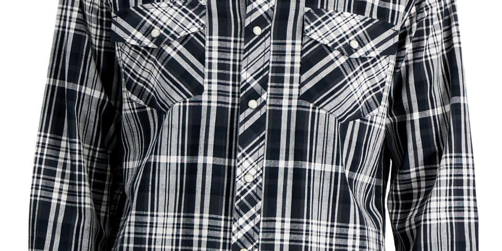 Sun + Stone Men's Remington Woven Regular Fit Button Down Shirt Black Size Small