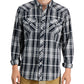 Sun + Stone Men's Remington Regular Fit Plaid Western Shirt Black