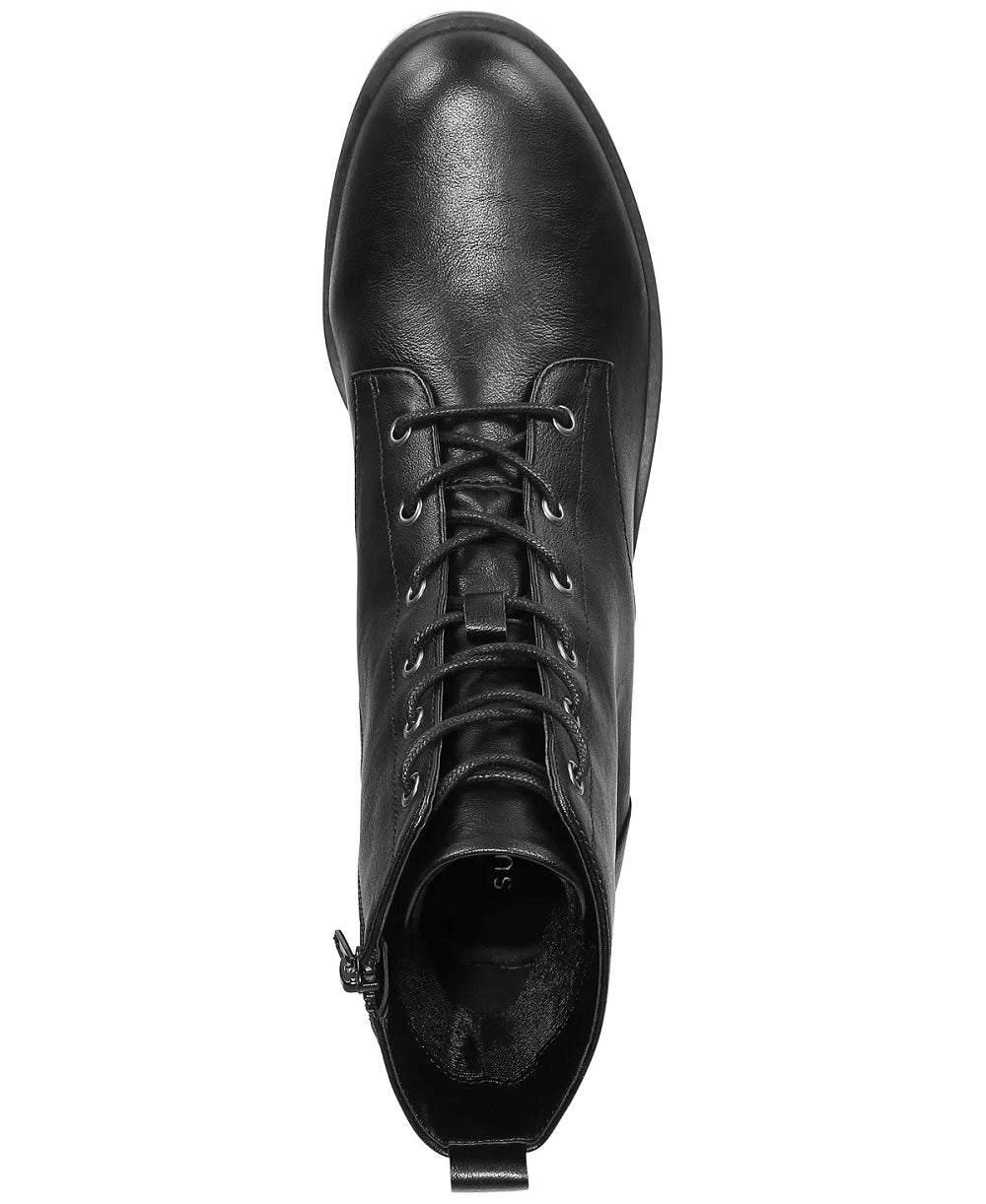Sun + Stone Women's Frankiee Lace Up Lug Combat Booties Black Size 7 M