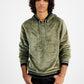 INC International Concepts Men's Regular Fit Ribbed Velour Hoodie Green Size Small