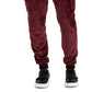 INC International Concepts Men's Regular Fit Ribbed Velour Cargo Joggers Red Size X-Large