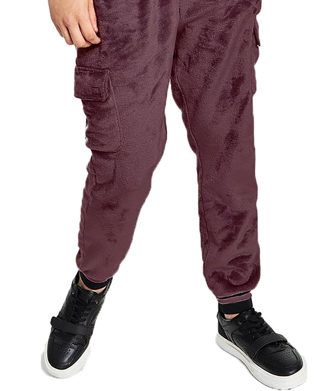 INC International Concepts Men's Regular Fit Ribbed Velour Cargo Joggers Purple Size XX-Large
