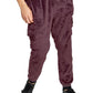 INC International Concepts Men's Regular Fit Ribbed Velour Cargo Joggers Purple Size XX-Large