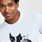INC International Concepts Men's Devon Classic Fit Floral Skull Graphic Long Sleeve T Shirt White Size Large