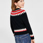 Charter Club Big Girl's Fair Isle Mock Neck Holiday Sweater Black Size Large