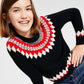 Charter Club Big Girl's Fair Isle Mock Neck Holiday Sweater Black Size Large