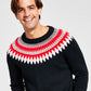 Charter Club Men's Fair Isle Mock Neck Holiday Sweater Black Size Small