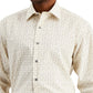 Alfani Men's Regular Fit Traveler Stretch Geo Print Dress Shirt Brown Size 32X33