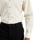 Alfani Men's Regular Fit Traveler Stretch Geo Print Dress Shirt Brown Size 32X33