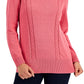 Karen Scott Women's Cotton Cable Knit Sweater Pink Size X-Large