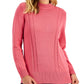 Karen Scott Women's Cotton Cable Knit Sweater Pink Size X-Large
