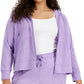 ID Ideology Women's Plus Size Full-Zip Hooded Jacket Purple Size 1X