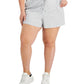 ID Ideology Women's Retro Recycled Drawstring Shorts Gray Size 3X