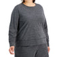ID Ideology Women's Retro Recycled Long Sleeve Top Gray Size 1X