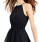 INC International Concepts Women's Clip Dot Tiered Halter Mini Dress Black Size X-Small