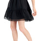 INC International Concepts Women's Clip Dot Tiered Halter Mini Dress Black Size Medium